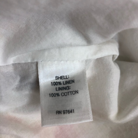 J.Jill Love Linen 100% Linen V Neck Sleeves Pockets Tropical Shift Lined Dress M - Picture 15 of 16